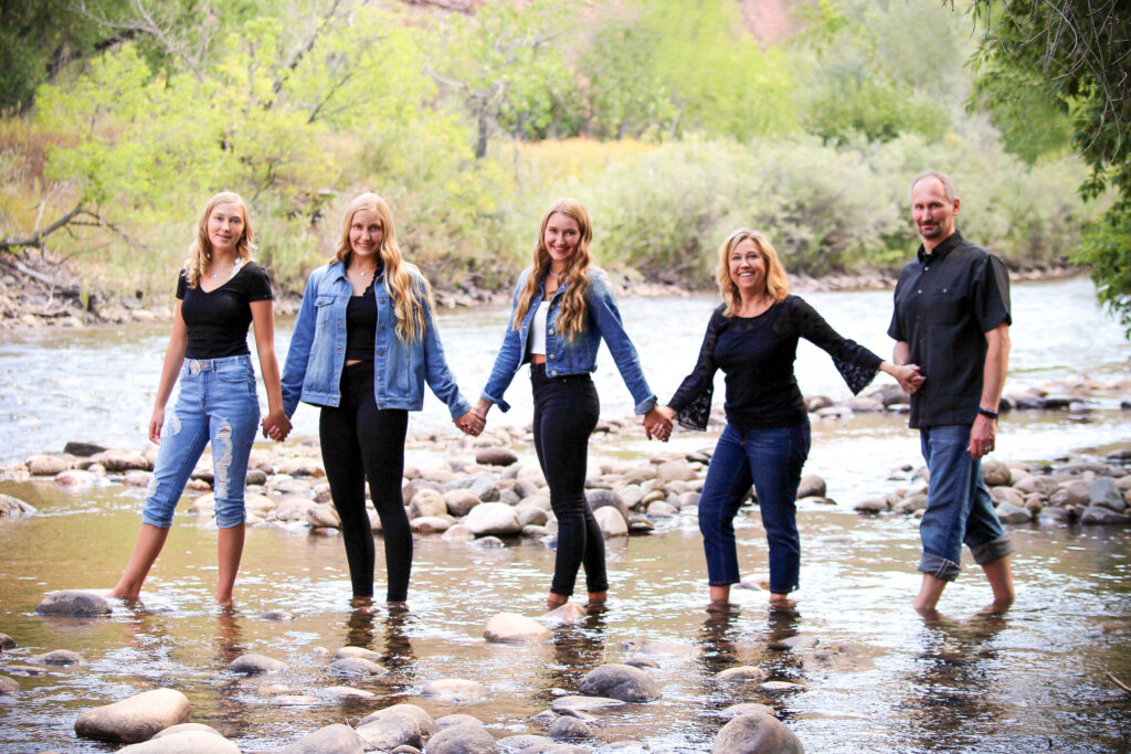 Family in Poudre River