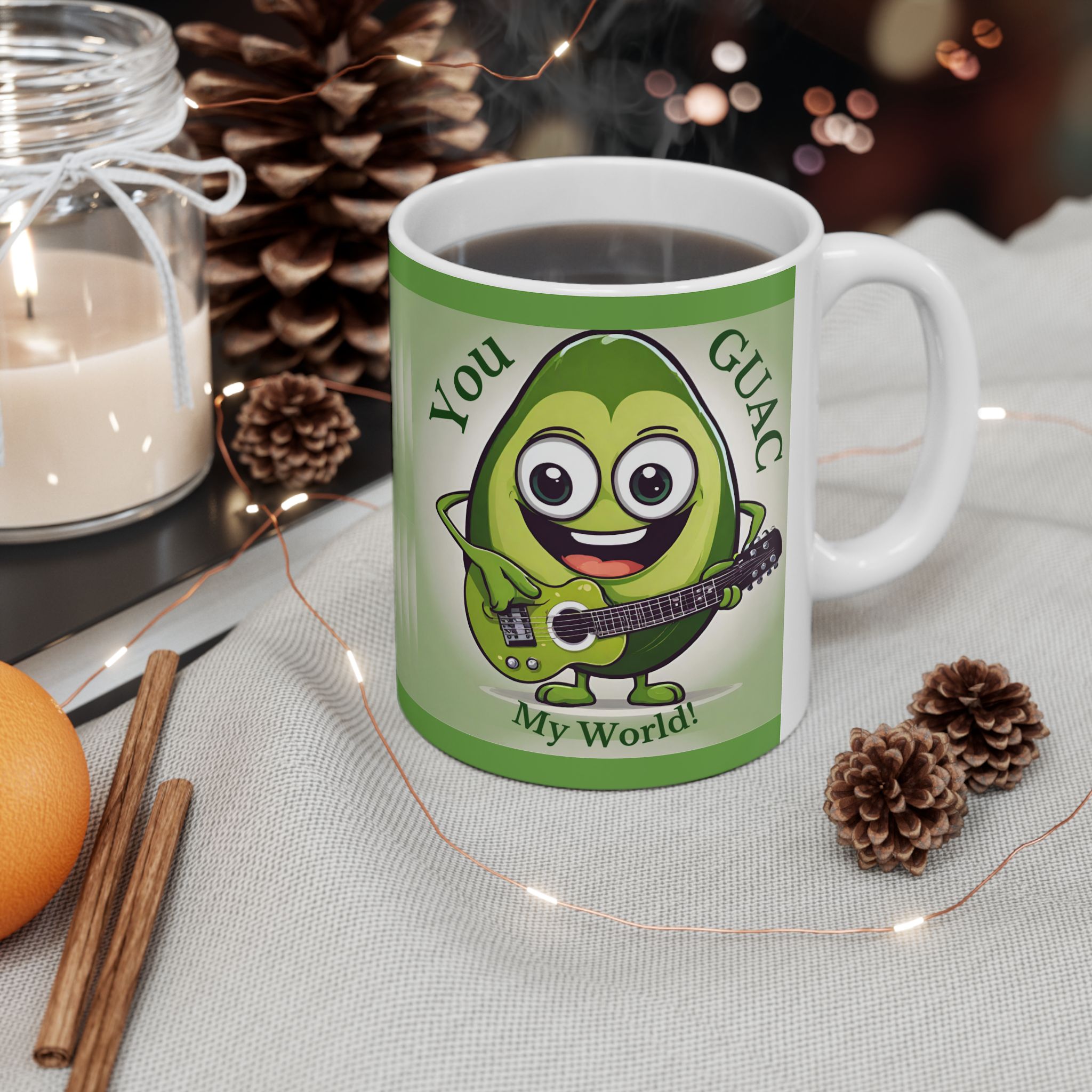 Guac My World Mug – Funny Guacamole Mug, Valentine Gift for Her, Galentine, Anniversary Ceramic Mug 11 or 15 oz - Image 4