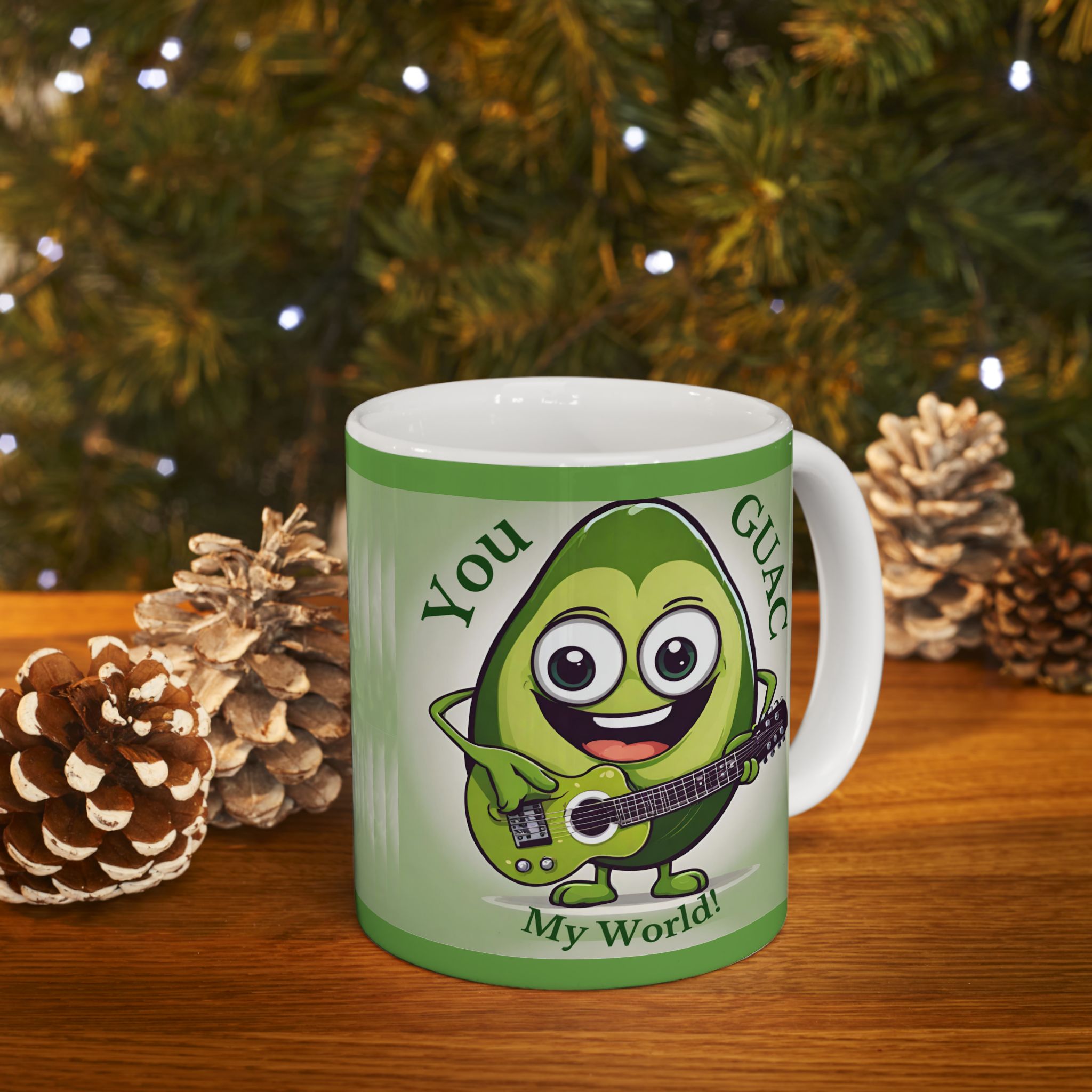 Guac My World Mug – Funny Guacamole Mug, Valentine Gift for Her, Galentine, Anniversary Ceramic Mug 11 or 15 oz