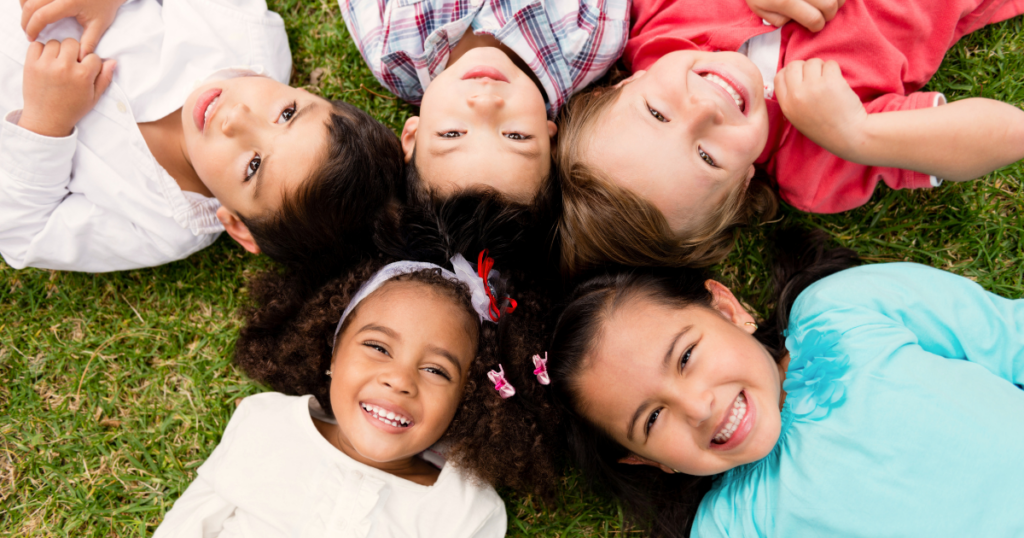 Kids having independent fun