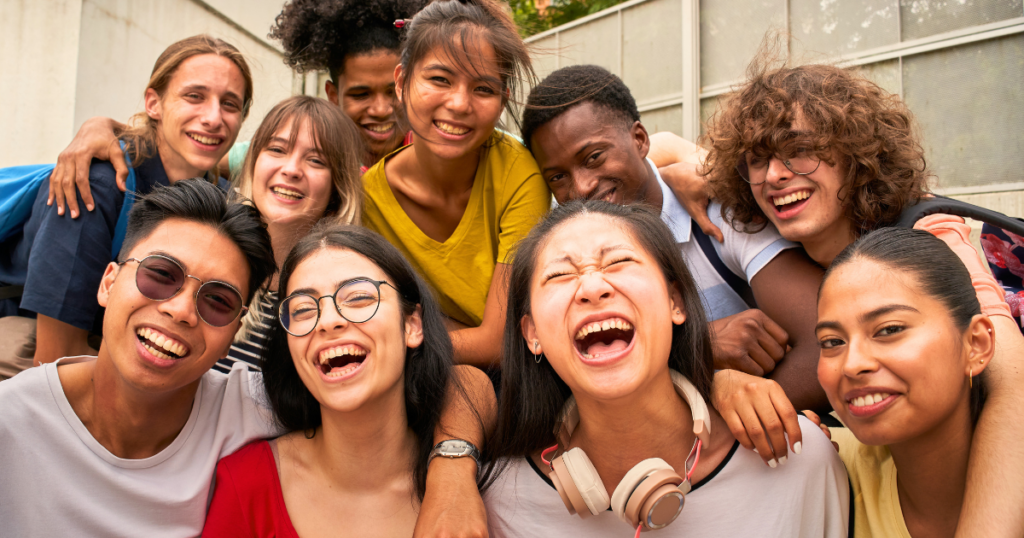 Teens laughing
